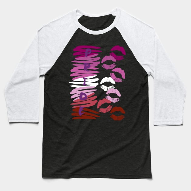 Lesbian Pride Baseball T-Shirt by Lala Mew